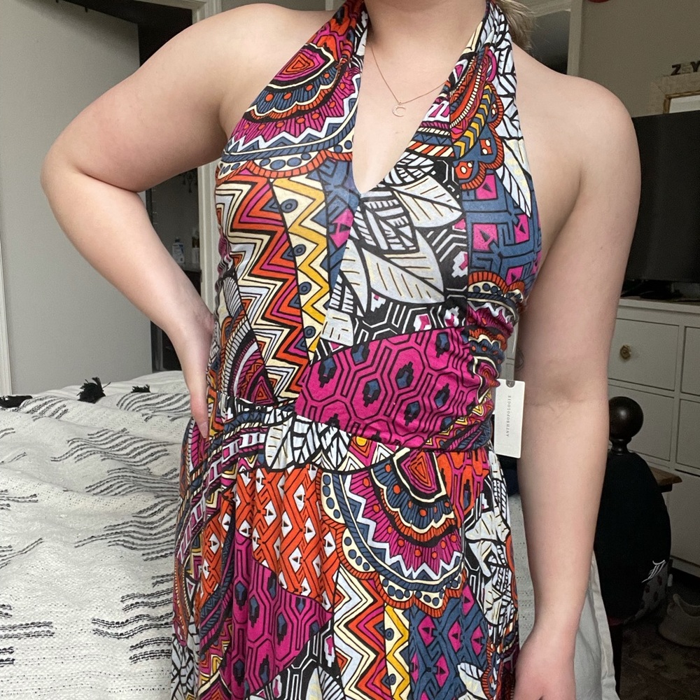 Maeve by Anthropologie funky print maxi dress